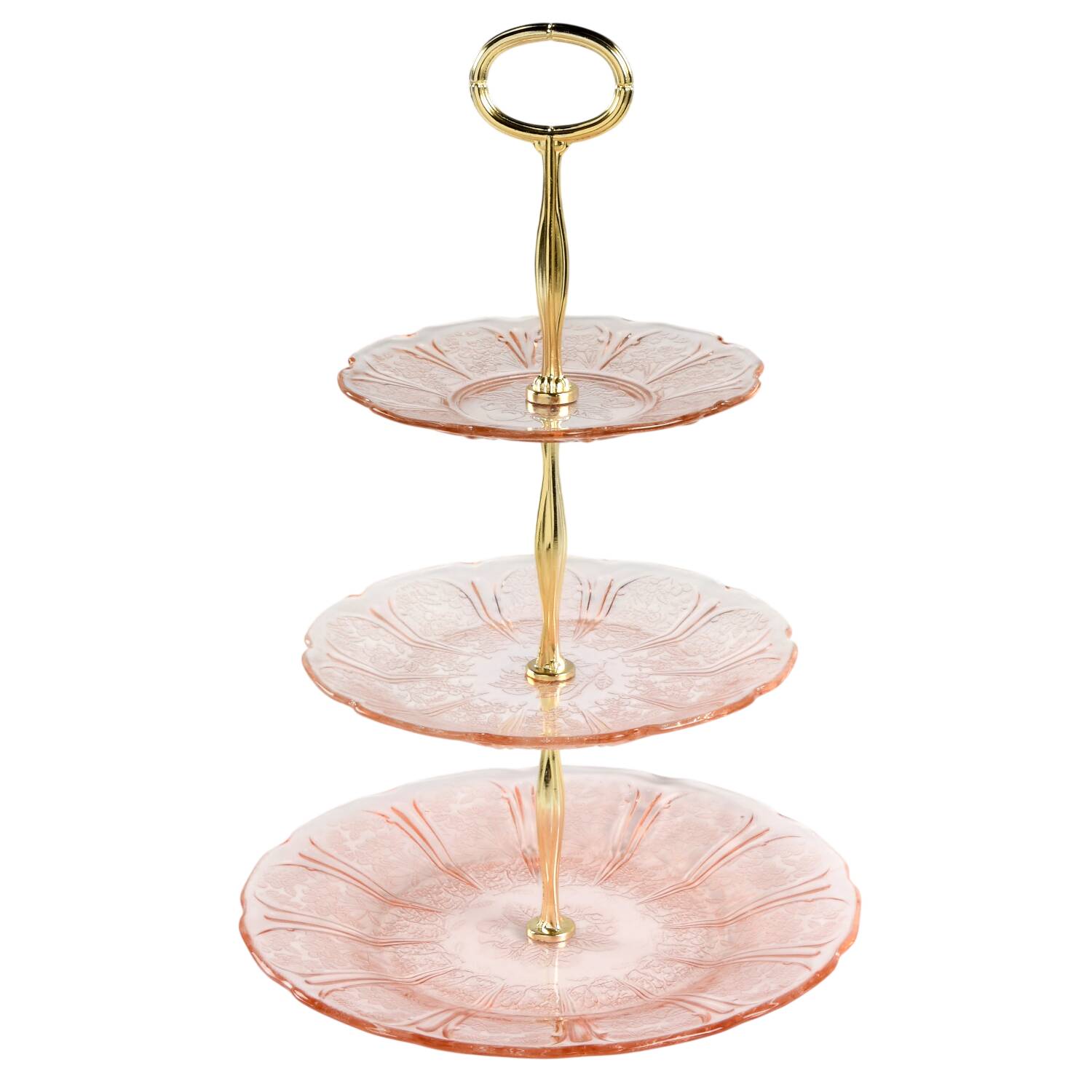 Cherry Blossom Pink 3 Tier Serving Tray HC by Jeannette-1