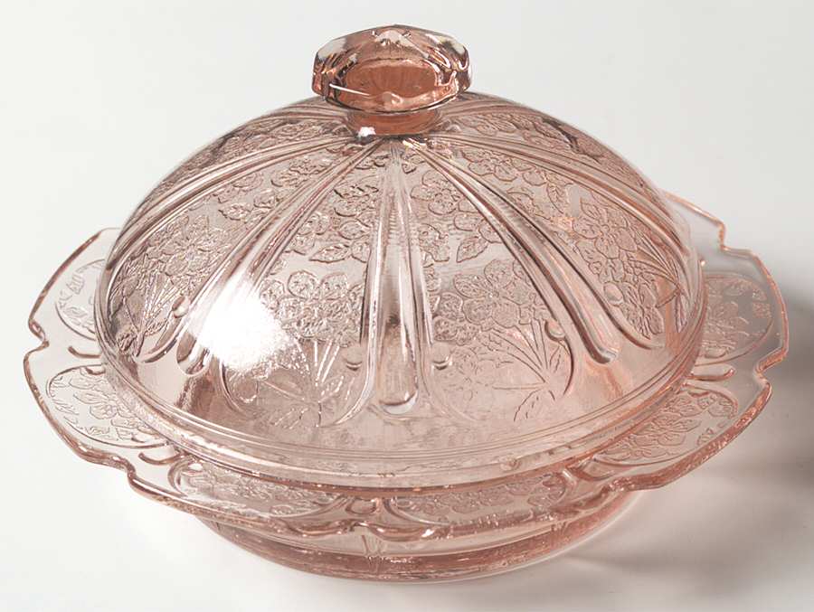 Cherry Blossom Pink Round Covered Butter by Jeannette-1
