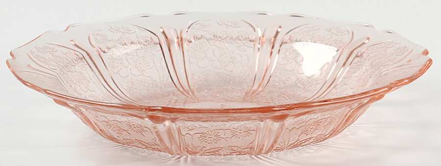 Cherry Blossom Pink Rim Soup Bowl by Jeannette-1