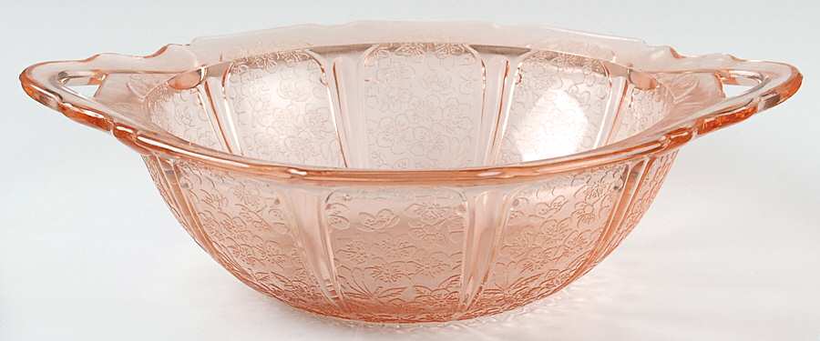 Cherry Blossom Pink 11" Handled Bowl by Jeannette-1