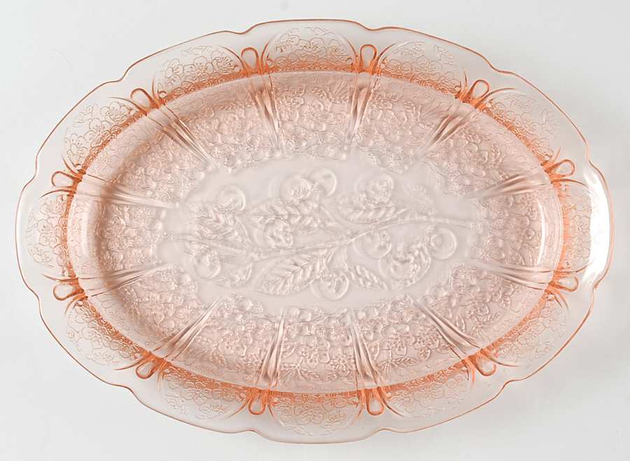 Cherry Blossom Pink 13" Oval Platter by Jeannette-1