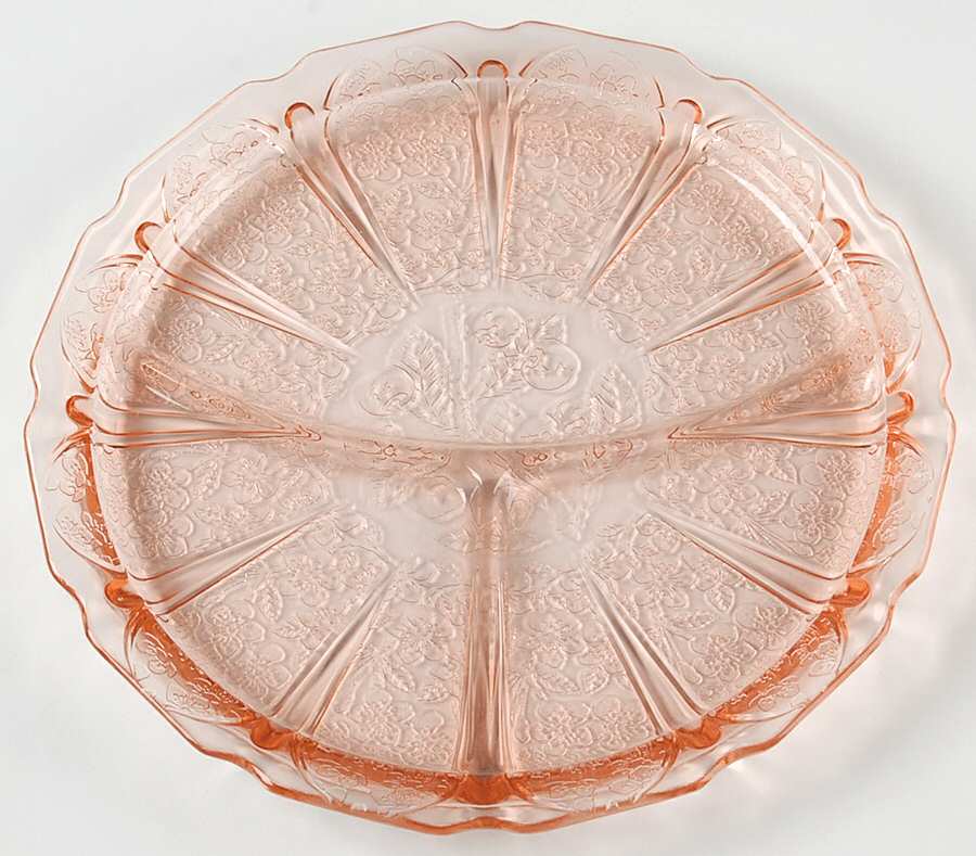 Cherry Blossom Pink 9" Grill Plate by Jeannette-1