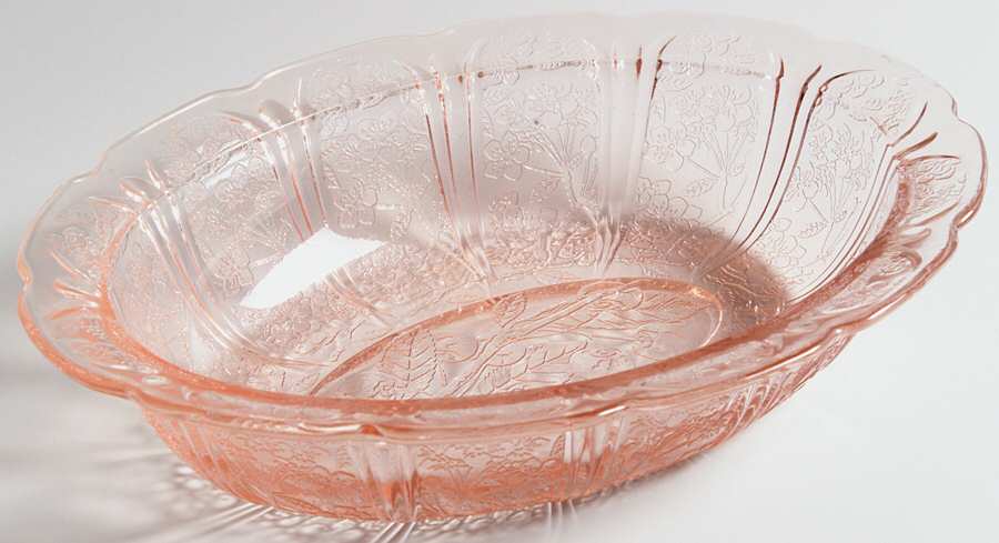 Cherry Blossom Pink Oval Bowl by Jeannette-1