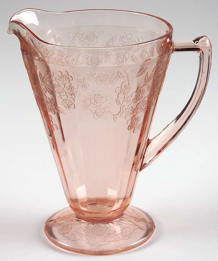 Cherry Blossom Pink 36 Oz Cone Shape Pitcher by Jeannette-1