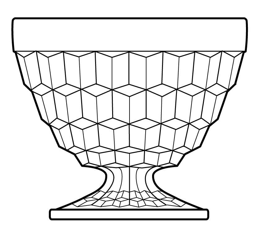 Cube Clear Champagne/Tall Sherbet by Jeannette-1