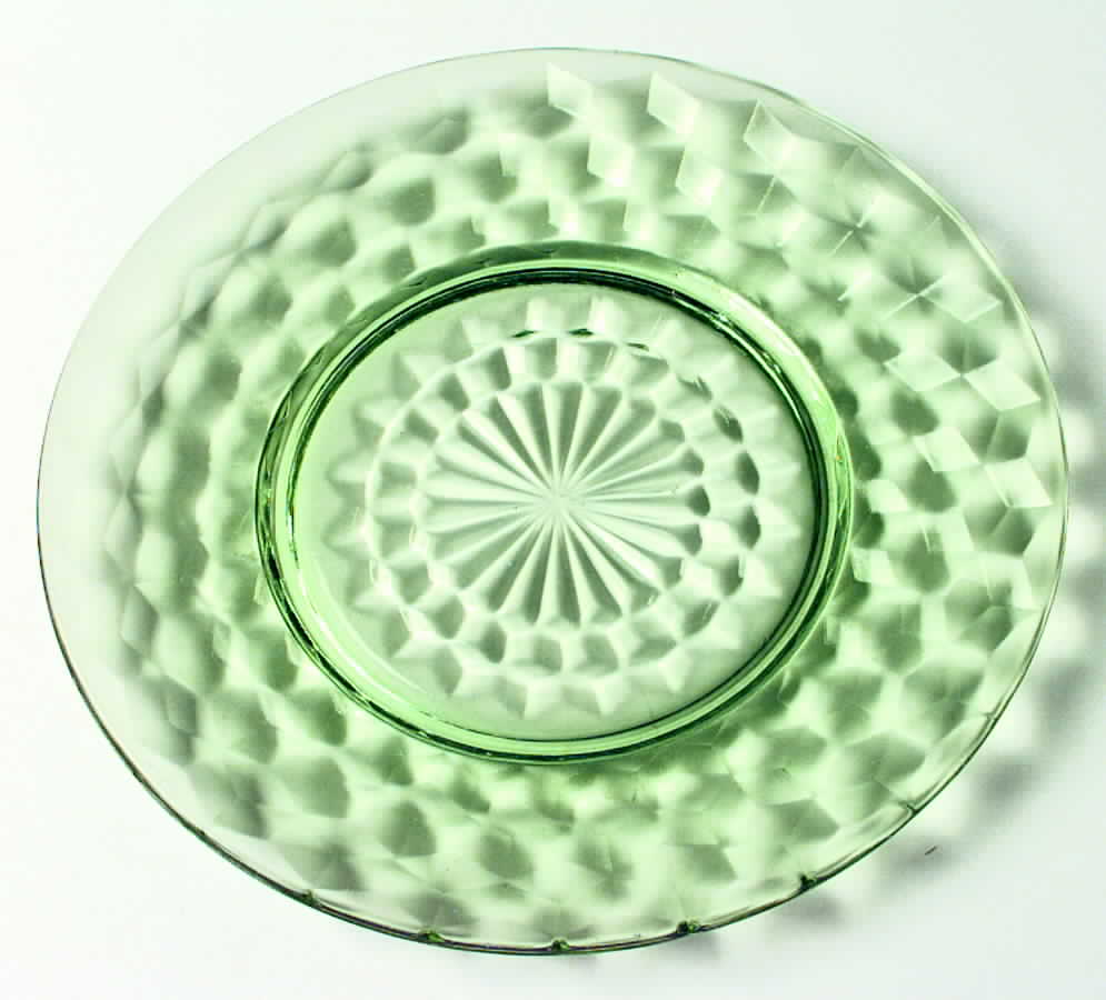 Cube Green Bread & Butter Plate by Jeannette-1