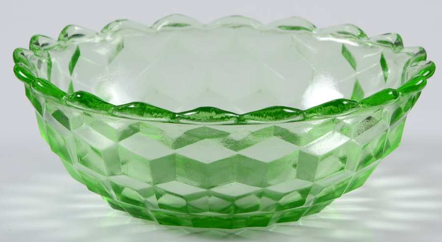 Cube Green 4" Small Fruit/Dessert Bowl by Jeannette-1