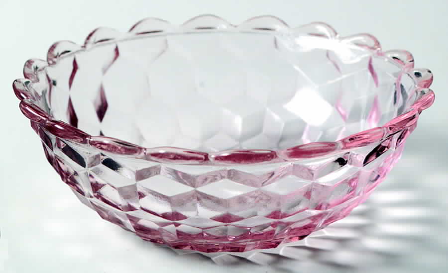 Cube Pink 4" Small Fruit/Dessert Bowl by Jeannette-1
