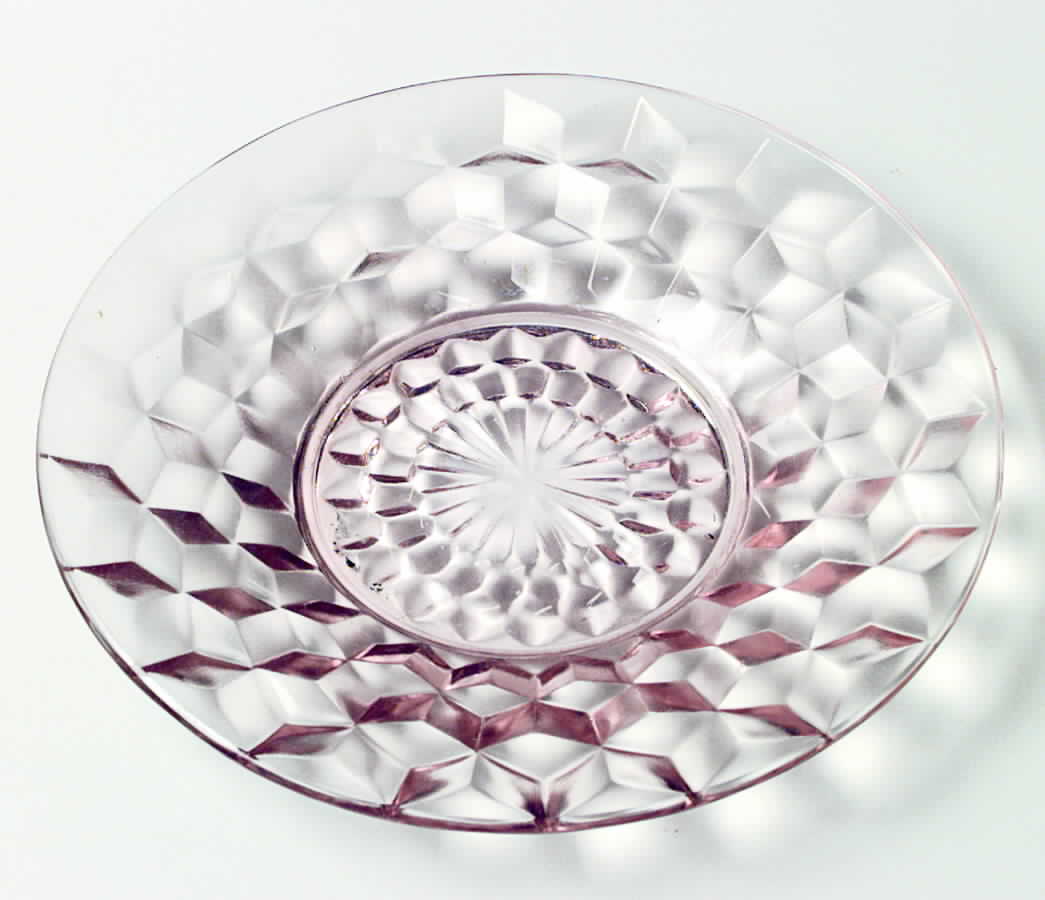 Cube Pink Bread & Butter Plate by Jeannette-1