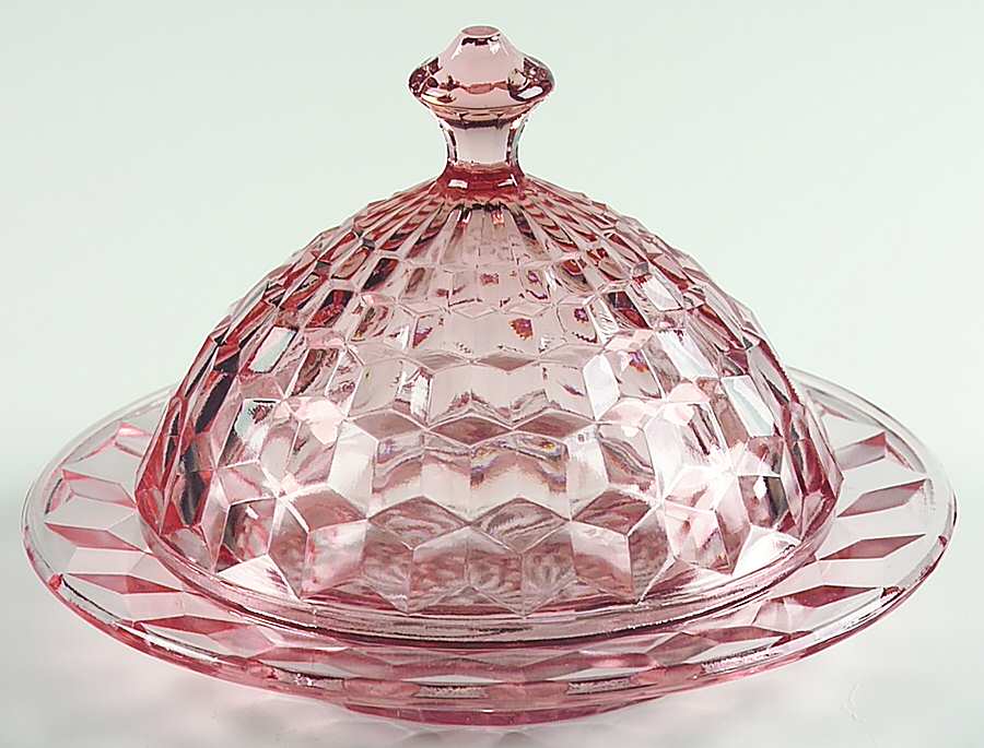 Cube Pink Round Covered Butter by Jeannette-1
