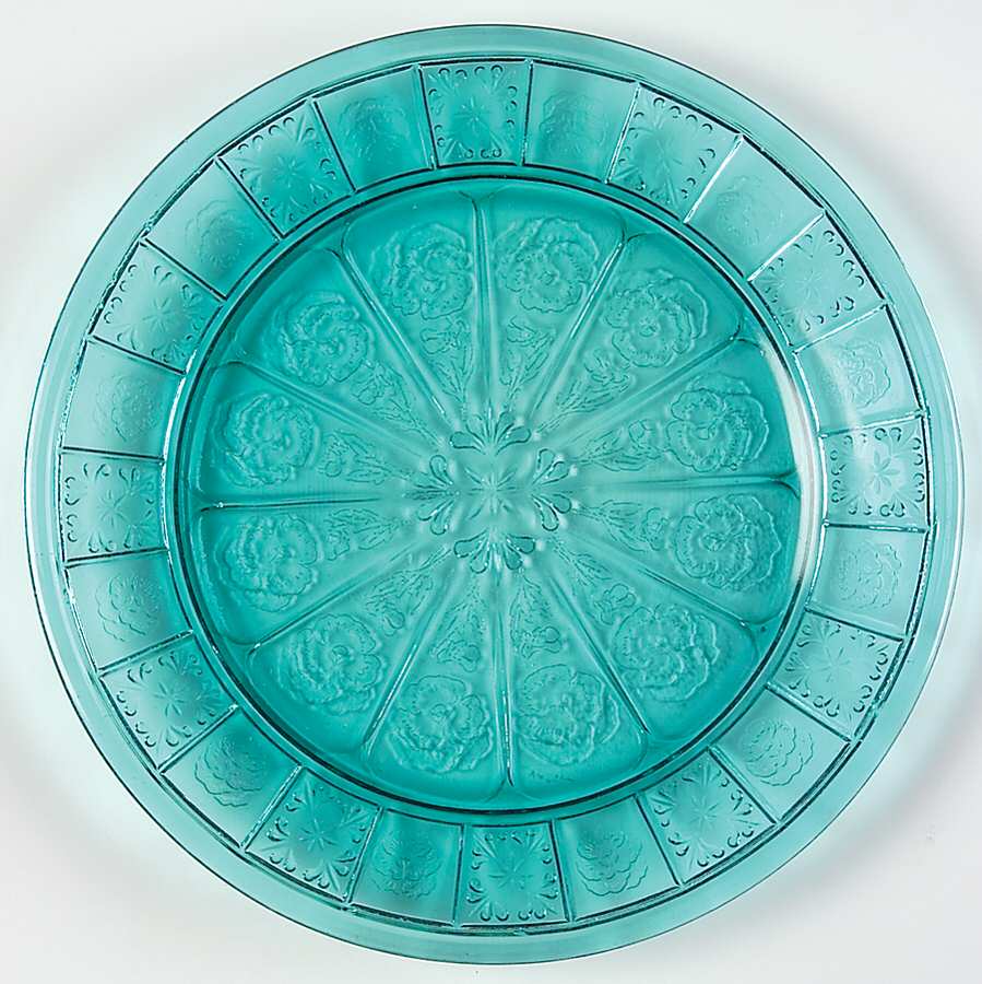 Doric and Pansy Teal Green 7" Salad Plate by Jeannette-1