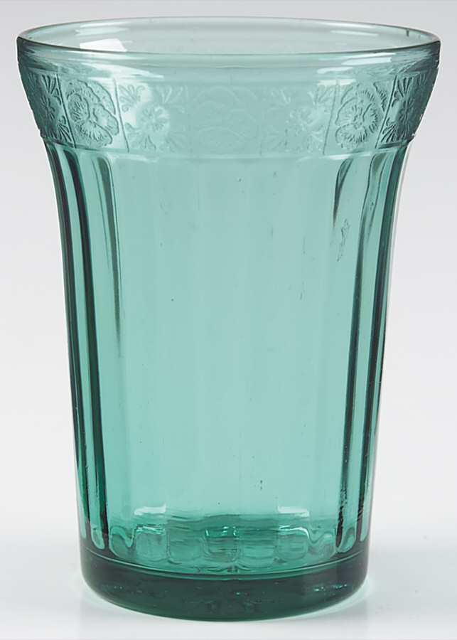 Doric and Pansy Teal Green 9 Oz Flat Tumbler by Jeannette-1