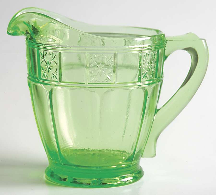 Doric Green Creamer by Jeannette-1