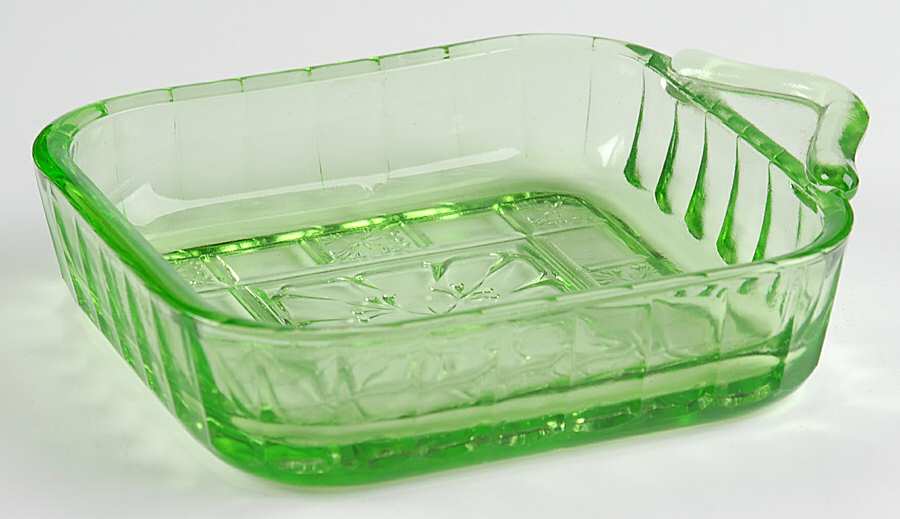 Doric Green 4" Square Relish by Jeannette-1