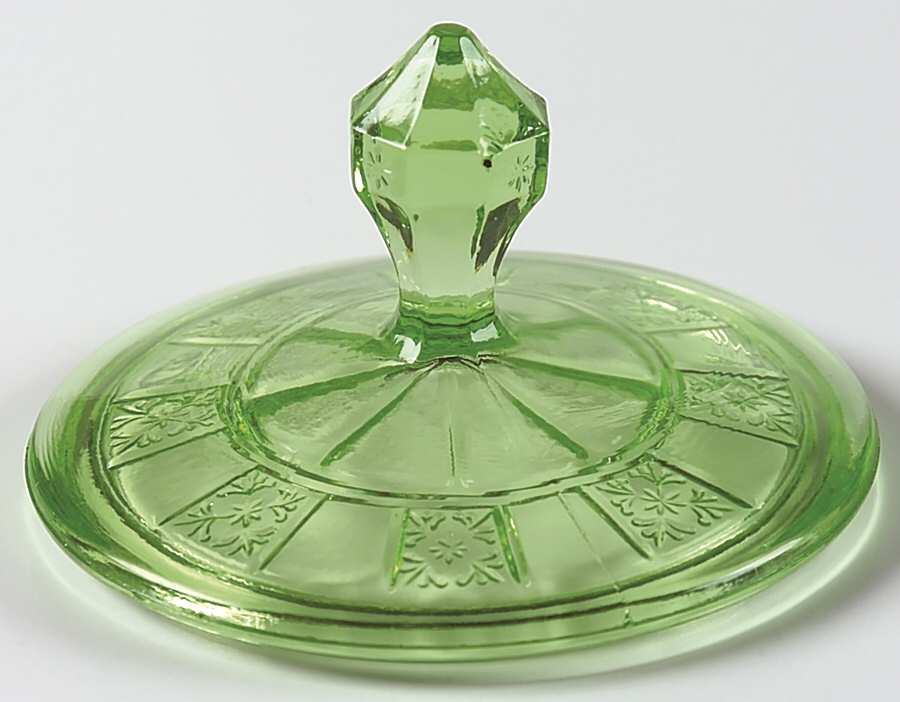 Doric Green Lid for Sugar Bowl by Jeannette-1