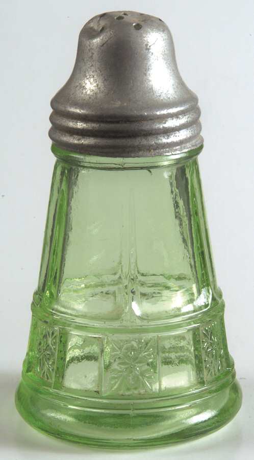 Doric Green Shaker with Metal Lid by Jeannette-1