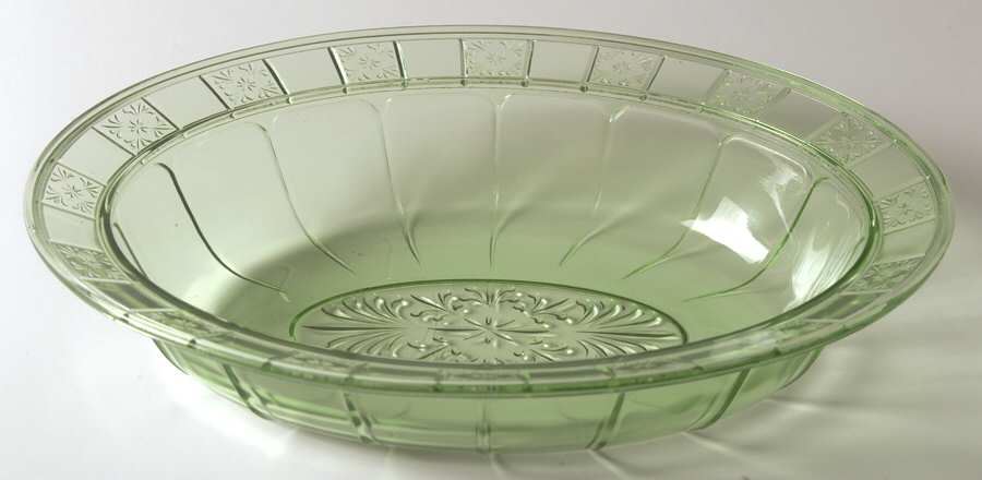 Doric Green Oval Vegetable Bowl by Jeannette-1