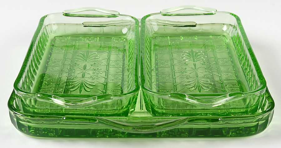 Doric Green 3 Piece Relish Set by Jeannette-1