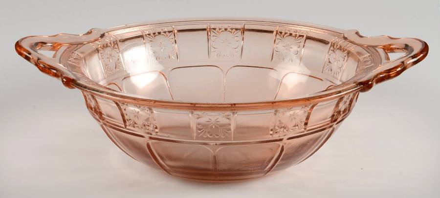 Doric Pink 11" Handled Bowl by Jeannette-1