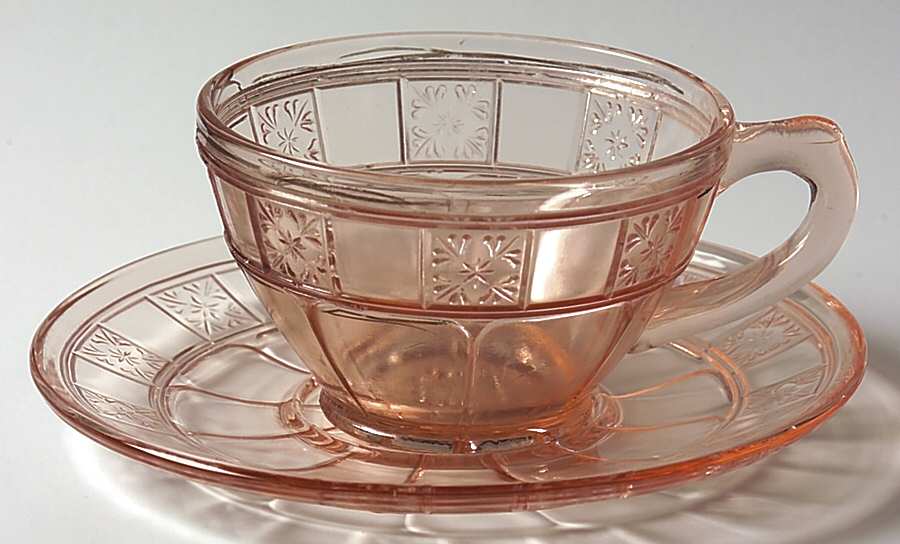 Doric Pink Cup & Saucer Set by Jeannette-1