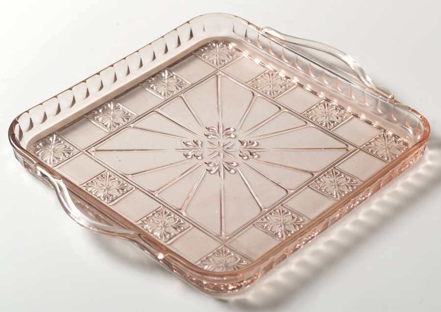 Doric Pink 9" Square Relish Tray by Jeannette-1