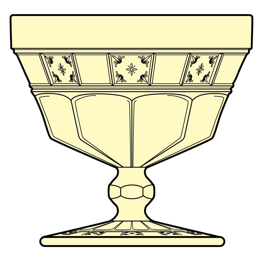 Doric Yellow Champagne/Tall Sherbet by Jeannette-1