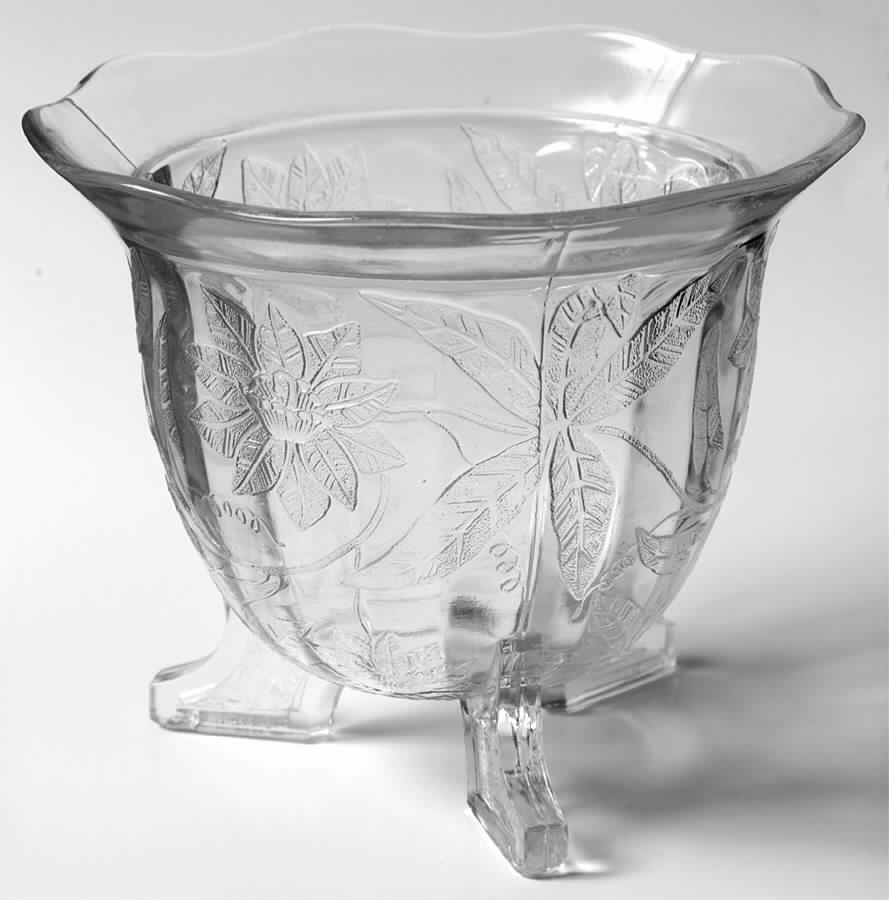 Floral Clear 5" 3-Toed Vase by Jeannette-1
