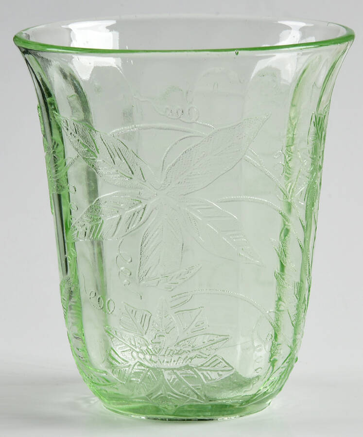 Floral Green 9 Oz Flat Tumbler by Jeannette-1