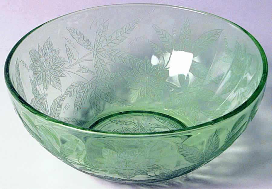 Floral Green 7" Salad Bowl by Jeannette-1