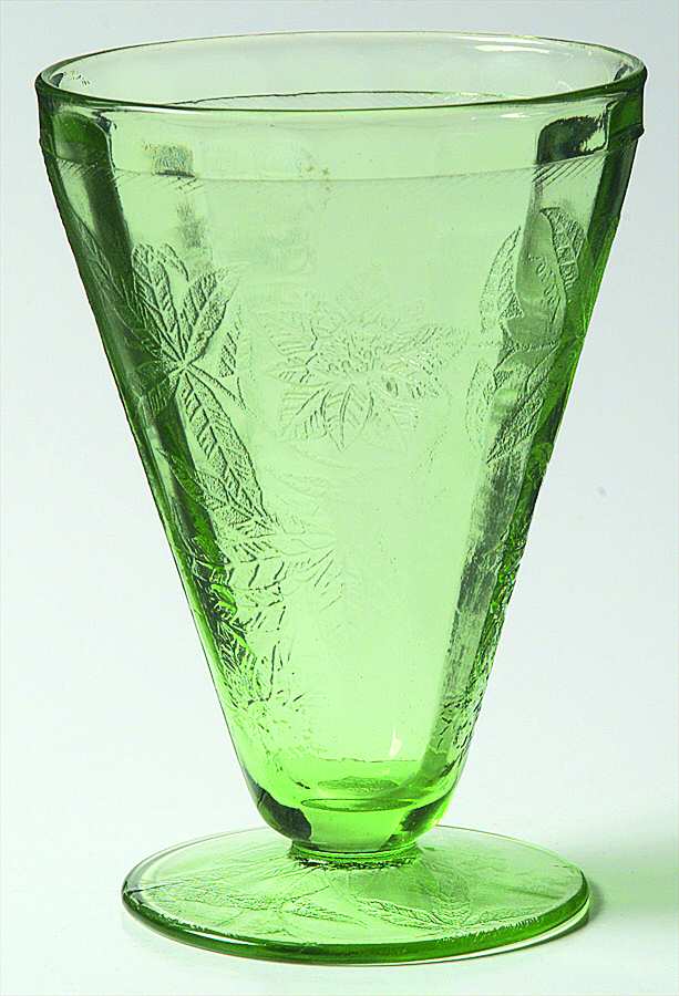Floral Green 7 Oz Footed Tumbler by Jeannette-1