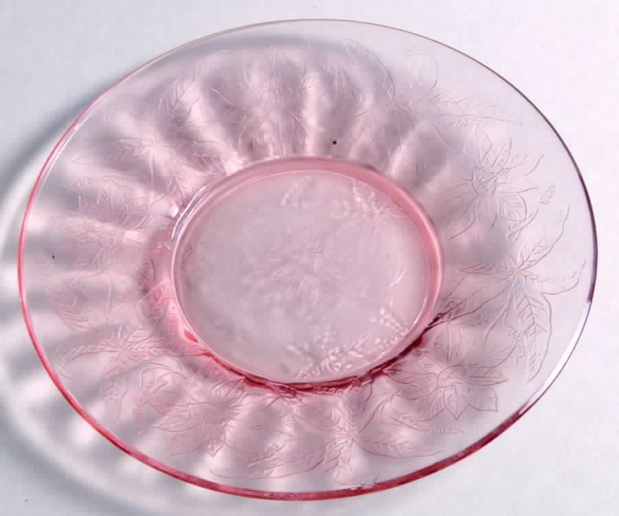 Floral Pink Bread & Butter Plate by Jeannette-1