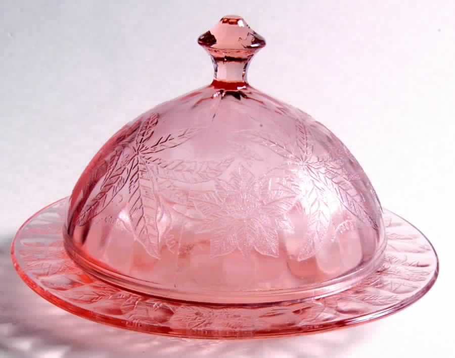 Floral Pink Round Covered Butter by Jeannette-1