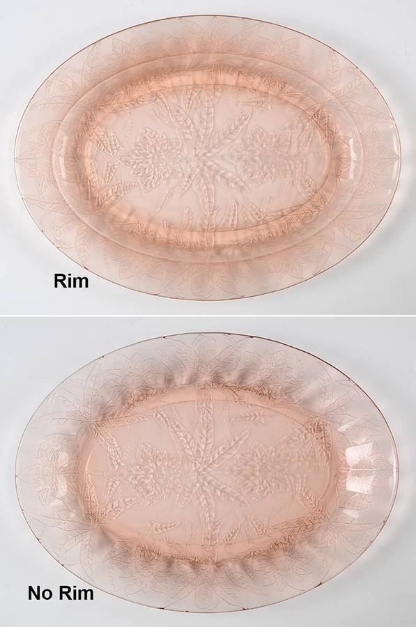 Floral Pink 10" Oval Platter by Jeannette-1