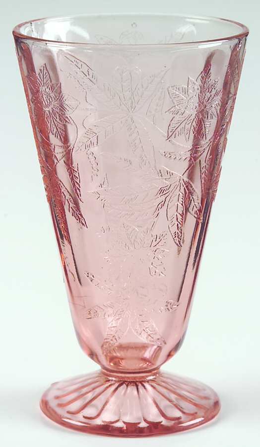 Floral Pink 9 Oz Footed Tumbler by Jeannette-1