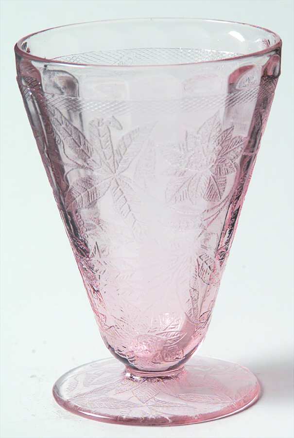 Floral Pink Juice Glass by Jeannette-1