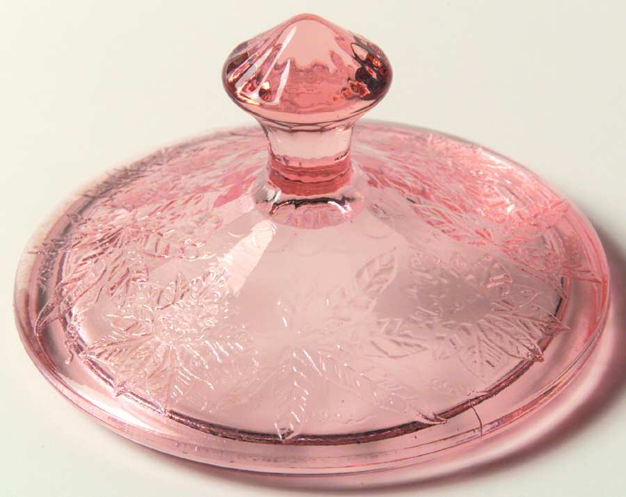 Floral Pink Lid for Sugar Bowl by Jeannette-1