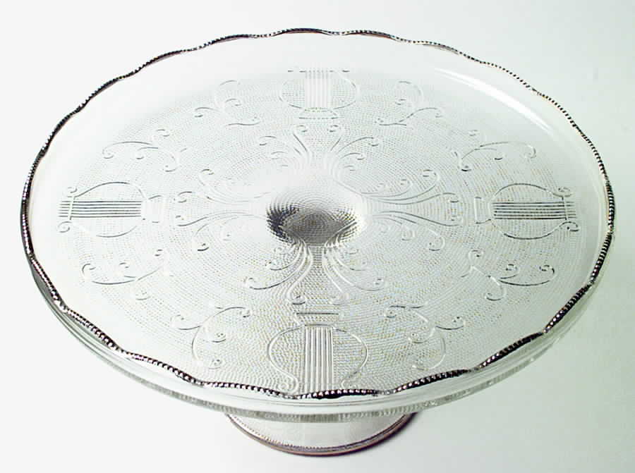 Harp (Gold Trim) 10" Diameter High Cake Stand by Jeannette-1