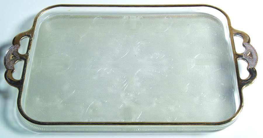Harp (Gold Trim) Rectangular Tray by Jeannette-1
