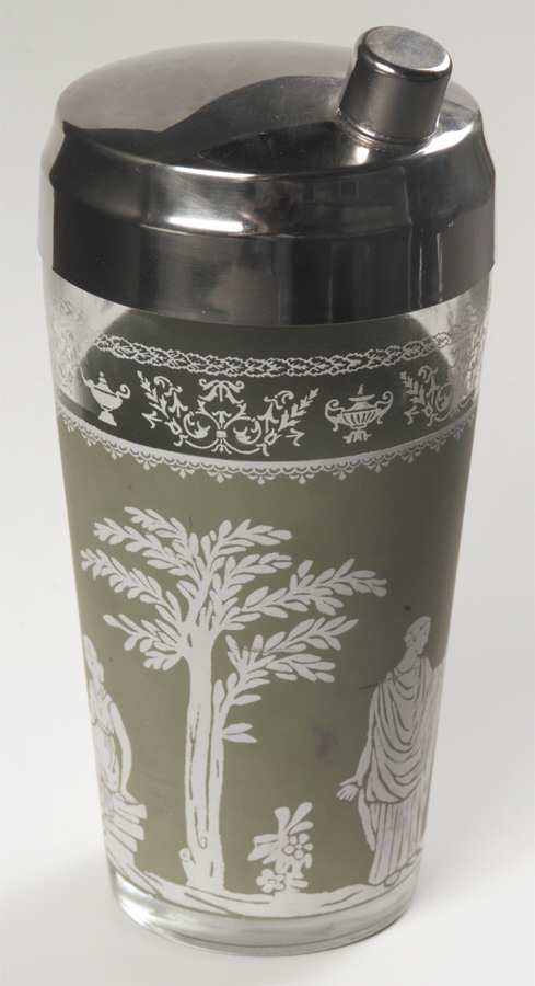 Hellenic Green Large Martini Mixer & Lid by Jeannette-1