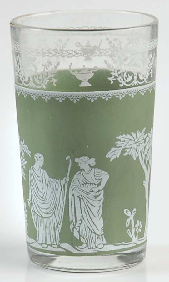 Hellenic Green Flat Juice Glass by Jeannette-1