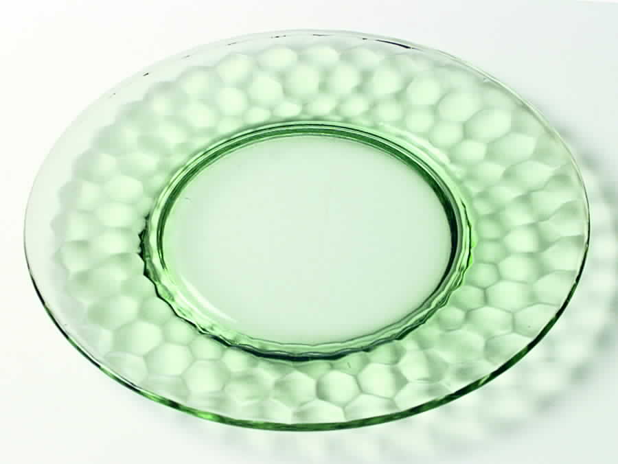 Hex Optic Green Luncheon Plate by Jeannette-1