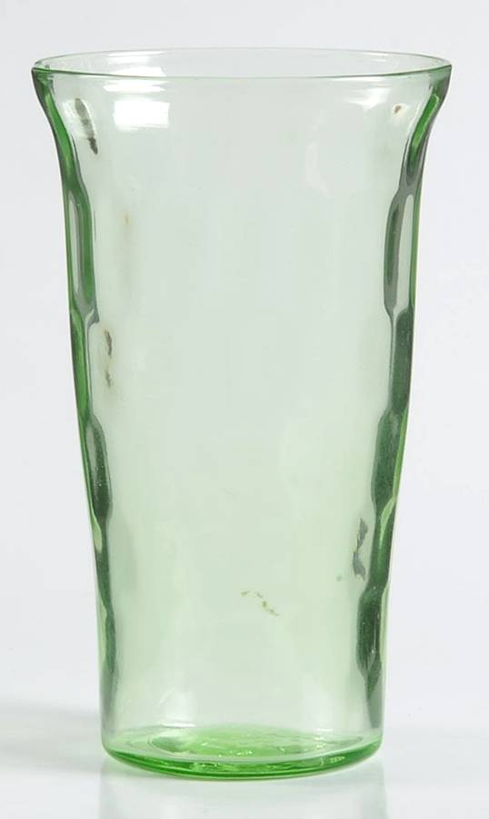 Hex Optic Green Juice Glass by Jeannette-1