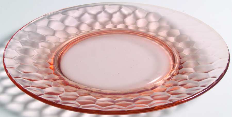 Hex Optic Pink Luncheon Plate by Jeannette-1