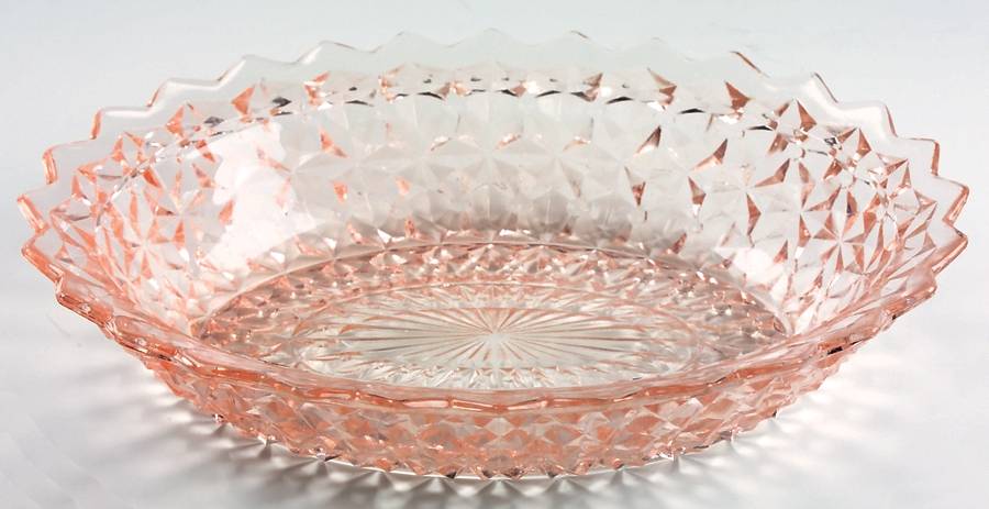 Holiday Pink Oval Vegetable Bowl by Jeannette-1
