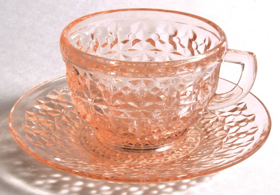 Holiday Pink Cup & Saucer Set by Jeannette-1