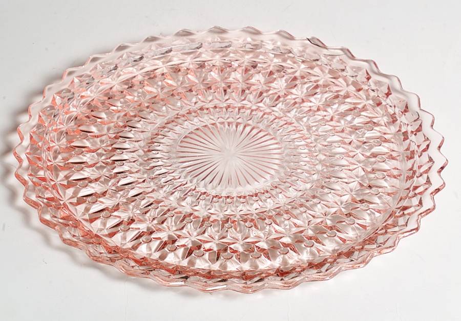 Holiday Pink Sandwich Plate by Jeannette-1