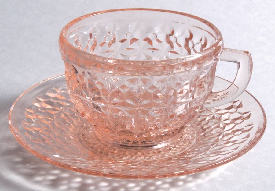 Holiday Pink Cup and Saucer Set by Jeannette-1