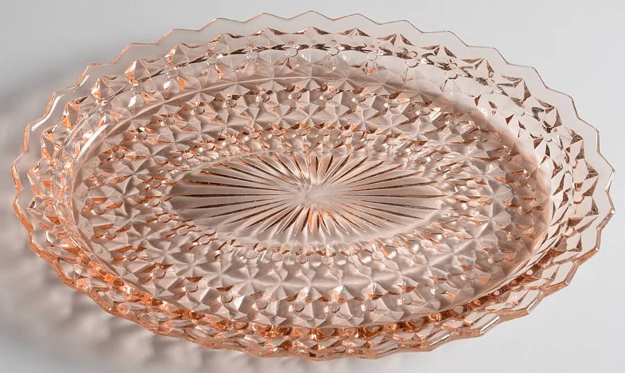 Holiday Pink Under 13" Platter by Jeannette-1