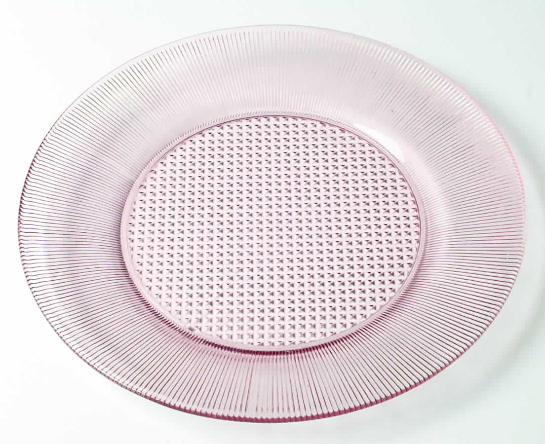 Homespun Pink Dinner Plate by Jeannette-1