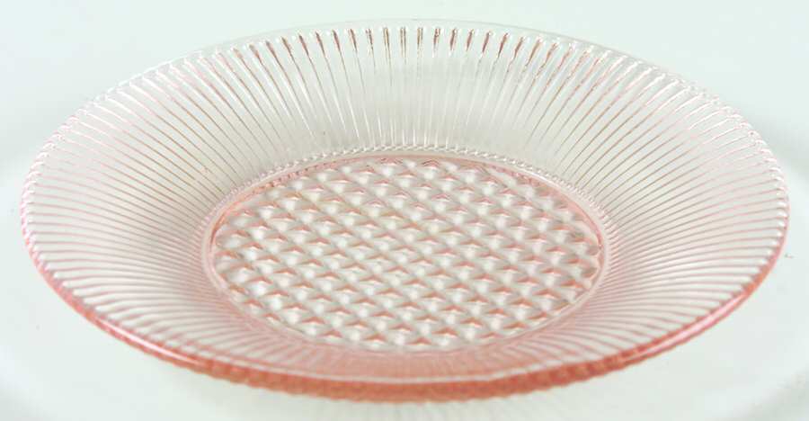 Homespun Pink Child's Plate by Jeannette-1